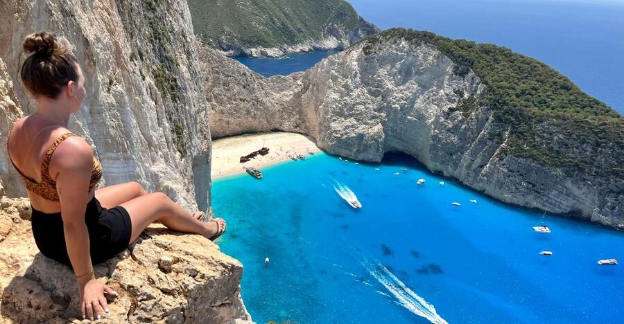 Zakynthos: Shipwreck Beach with Blue Caves Land & Sea Tour - White Beach: the swim-and-relax payoff